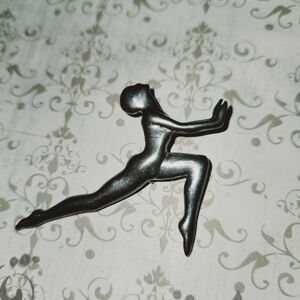 Vintage Figural  Metalware Gymnastics Themed Pin Brooch
